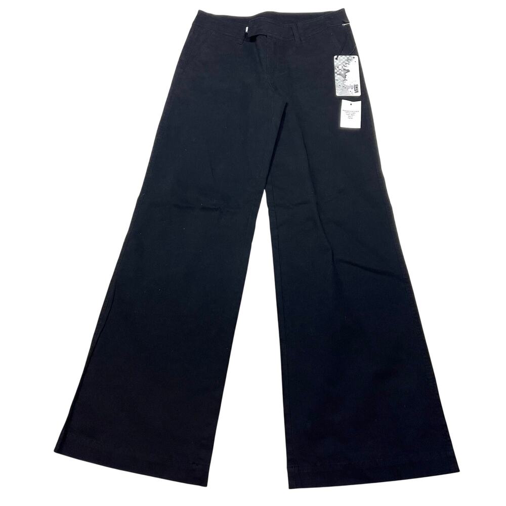Vans Pleated Woven Relaxed Fit Pants Wide Leg Women Size 5 (29x32) Black New